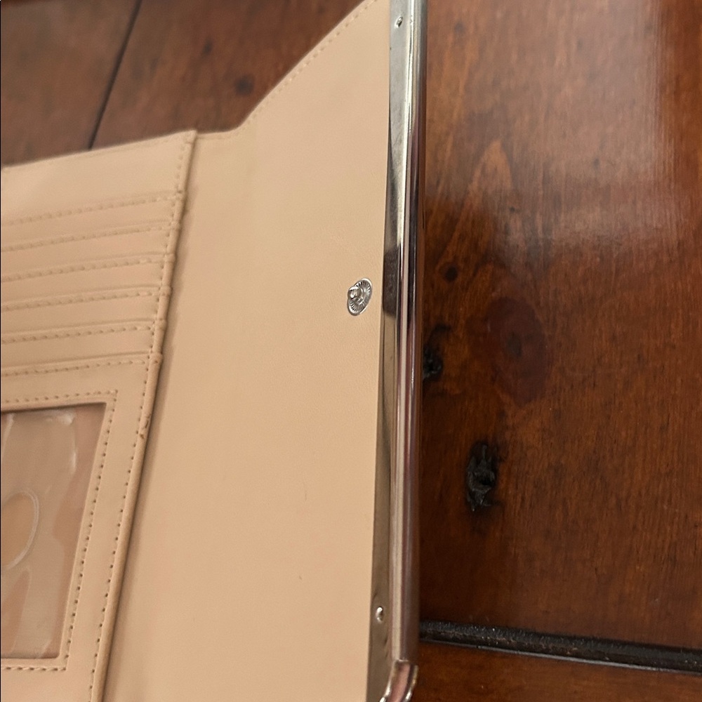 GUESS Pink Pebbled Wallet with Silver Accent - Picture 5 of 8